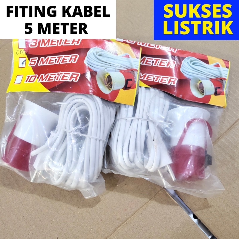 FITING LAMPU PLUS KABEL 5 METER / RUMAH LAMPU