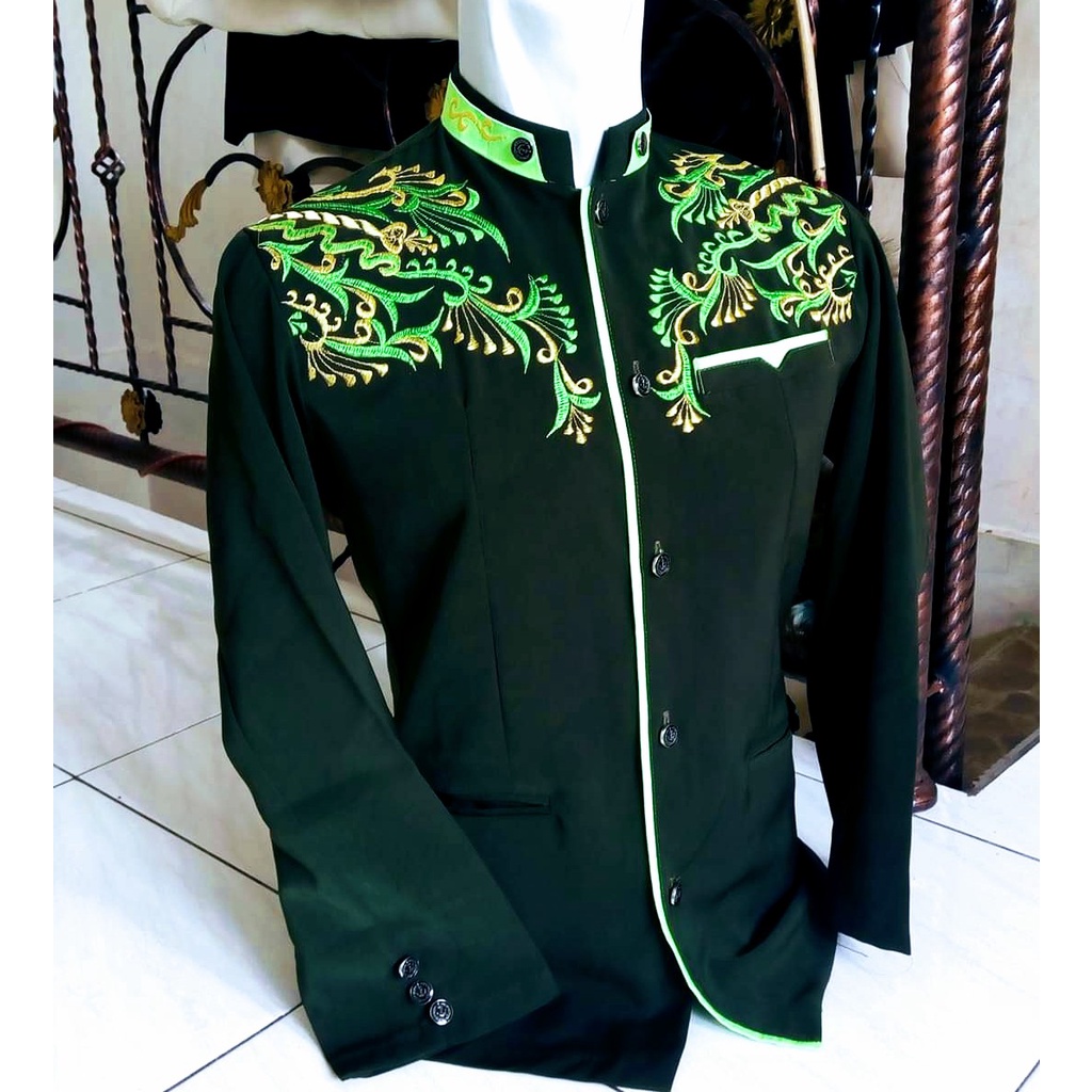 Jasko Bordir / Jas Koko Pakaian Muslim Pria /Jas Pria   Koko Bahan Hightwis Premium Tebal Halus Adem