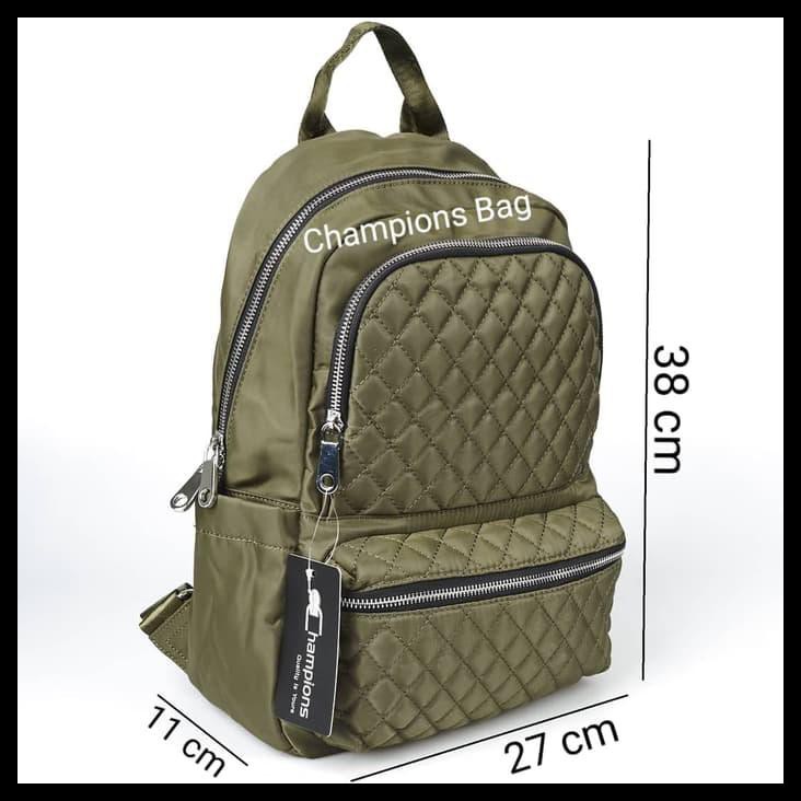 PRODUK MURAH TAS RANSEL IMPORT BESAR TAS PUNGGUNG WANITA CHAMPIONS 1907 MURAH BAGUS - HITAM STOCK