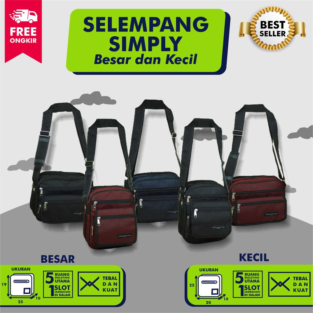 Jual Selempang Simply Slempang Pria Cowok Keren Murah Slingbag Laki-Laki Hangout Travelling Bagus