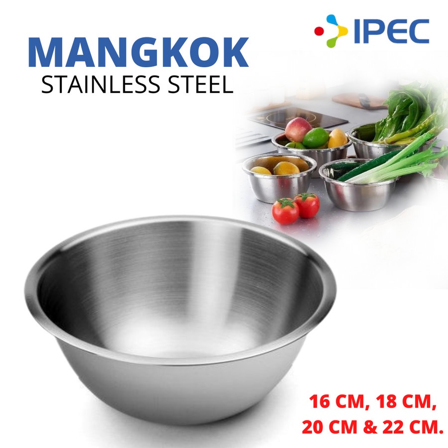 MANGKOK STAINLESS SERBAGUNA 20CM / 22 CM / 24CM / 36 CM TERMURAH GROSIR Baskom stainless waskom bowl Stainless serbaguna