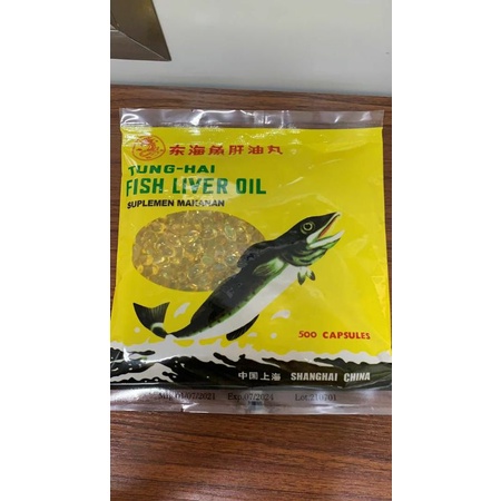 Minyak ikan / Vitamin untuk ayam kucing burung muray hamster 100 butir
