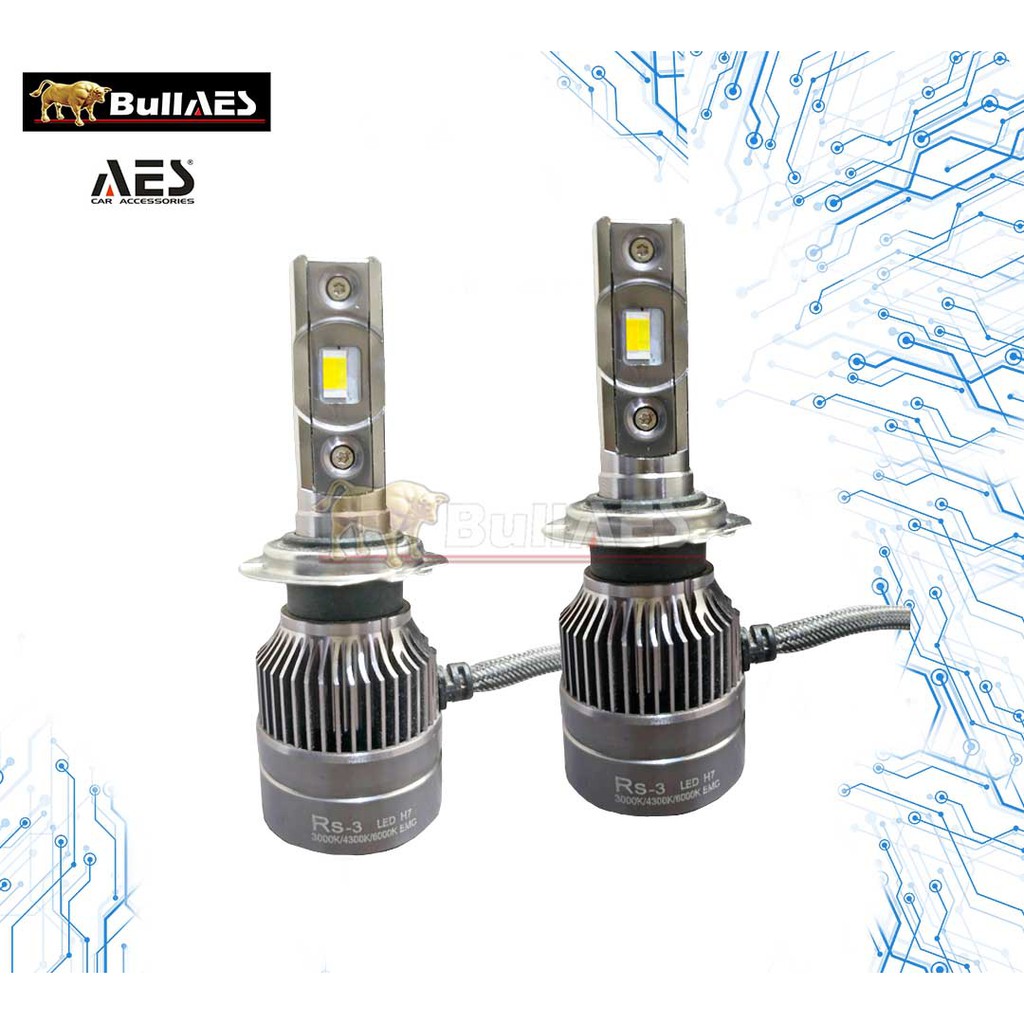 Lampu Led Turbo H7 3 WARNA MERK AES PREMIUM LED Headlamp Mobil Motor