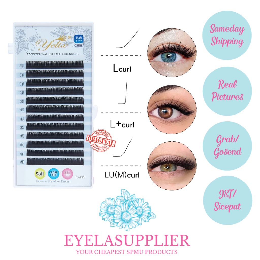 Yelix L Curl Series Easy Fan New Trend L Shaped Lashes Eyelash Extension Auto Fanning Volume Blossom Bloom