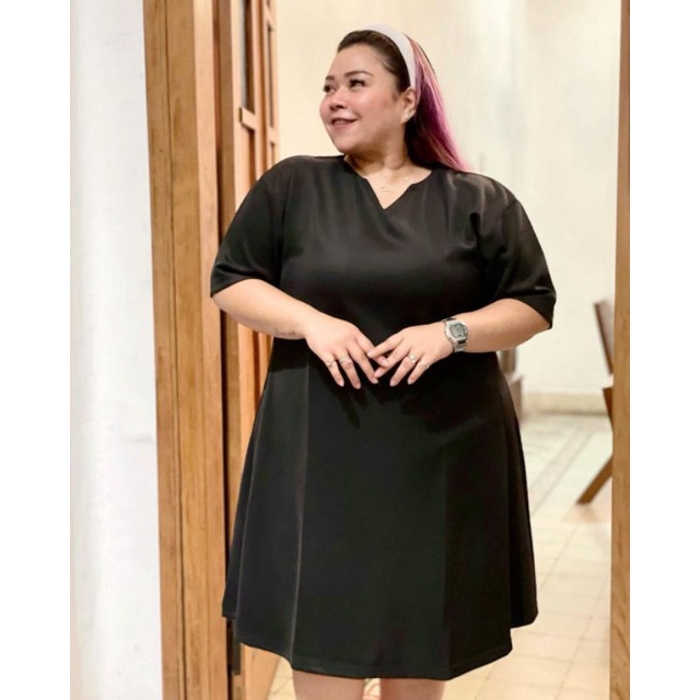 SIMPLY DRESS basic hitam black scuba polos