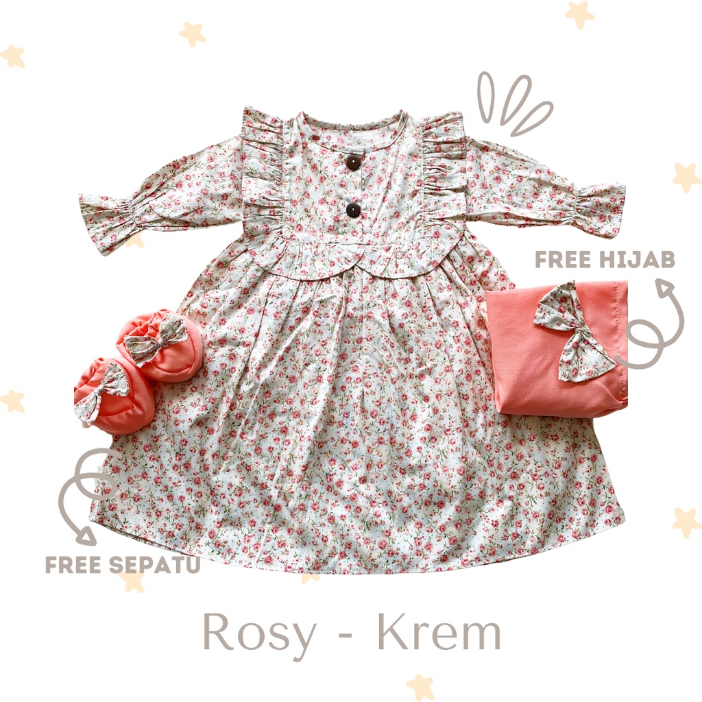 gamis newborn bayi perempuan pakaian muslim 0-12  bulan balita ARABELLA ALIKA FIORA SHANUM ROSY gamis dress