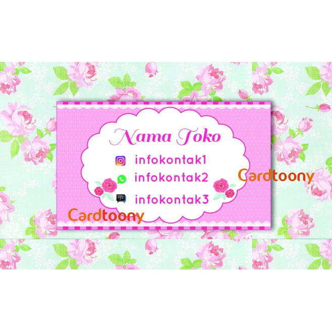 

Sticker / stiker label produk shabby chic redpink