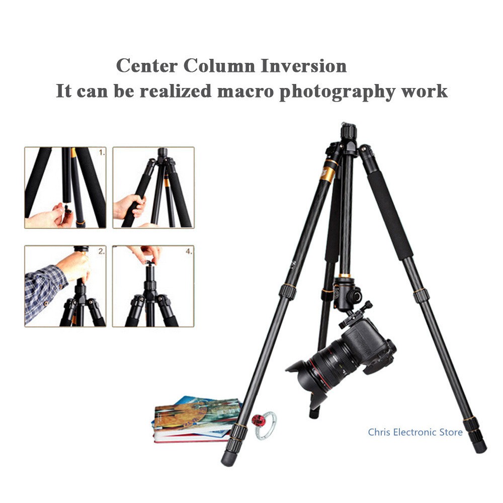 QZSD Multifunction Professional DSLR Tripod + Monopod - Q999 - Black