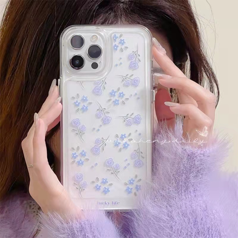 Case Pelindung Bahan Akrilik Transparan Motif Bunga Untuk iPhone 13 Pro 13prm 11 7Plus 8Plus Xr XS 13 12 Pro Max