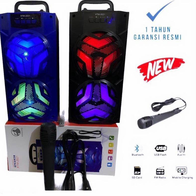 N19P  SPEAKER BLUETOOTH XTM-2021 PLUS MIC KARAOKE//SPEAKER SALON AKTIF//SPEAKER KARAOKE