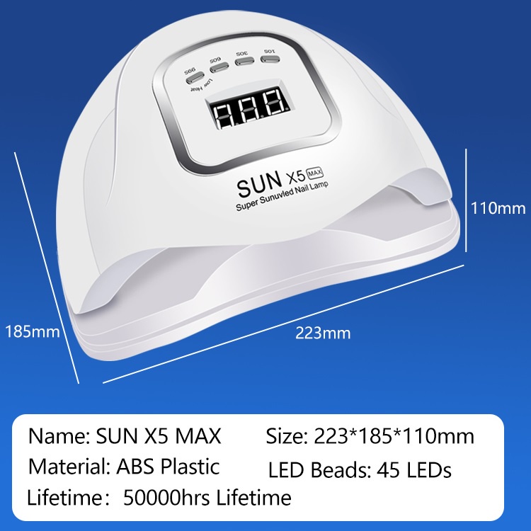 Nail Dryer UV LED 120W 45 LED SUN X5 Max Nail Lamp Alat Kecantikan Pengering Kutek Kuku