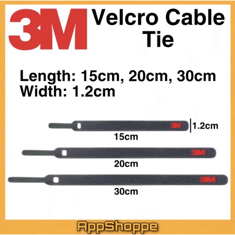 3M Velcro Cable Tie Organizer Cord Holder Strap PENGIKAT PEREKAT KUAT