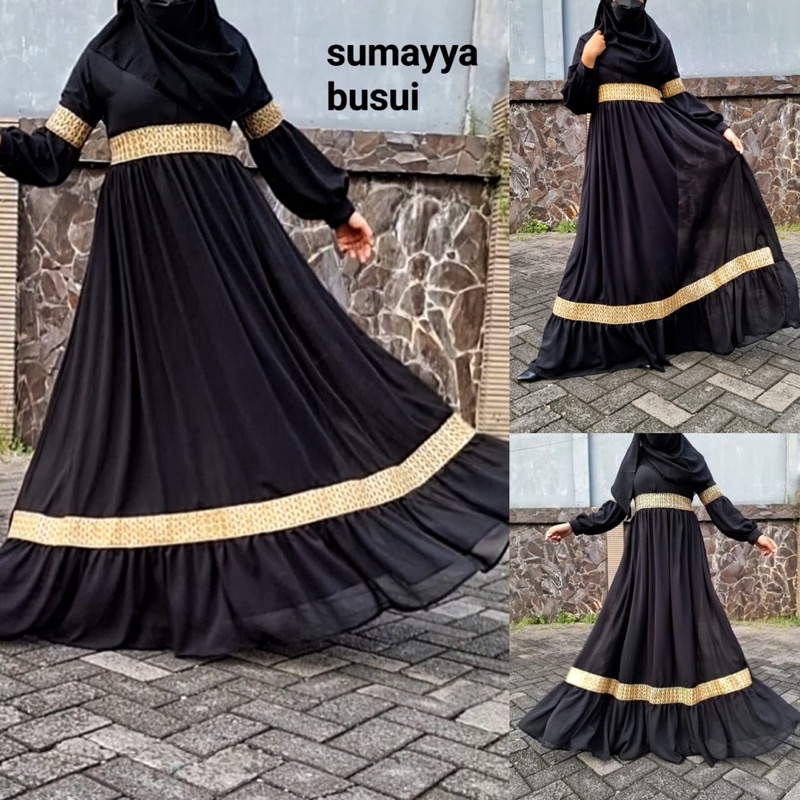 Abaya Hitam | Putih Busui Mewah Dubai Gamis Remaja Bordir Saudi Zephy Turki India Pesta Dress Sumaya