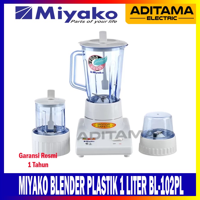 MIYAKO BLENDER PLASTIK 1 LITER BL-102PL/ BLENDER MIYAKO 1 LITER BL102PL BL 102 PL GARANSI RESMI