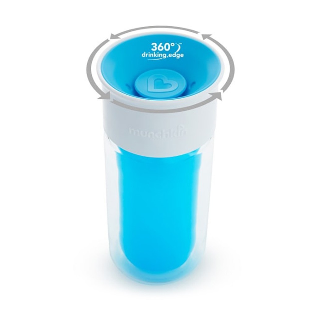 Munchkin Miracle Insulated Sticker Cup Gelas Minum Insulasi Anak Dengan Stiker Blue Biru 266ml