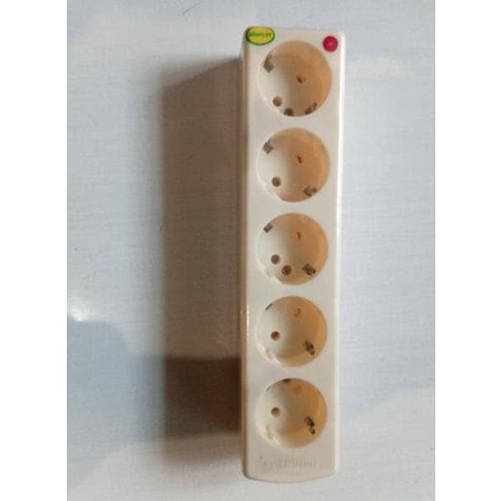 Stop Kontak 5 Lubang Merk Bright G 815 Warna Cream