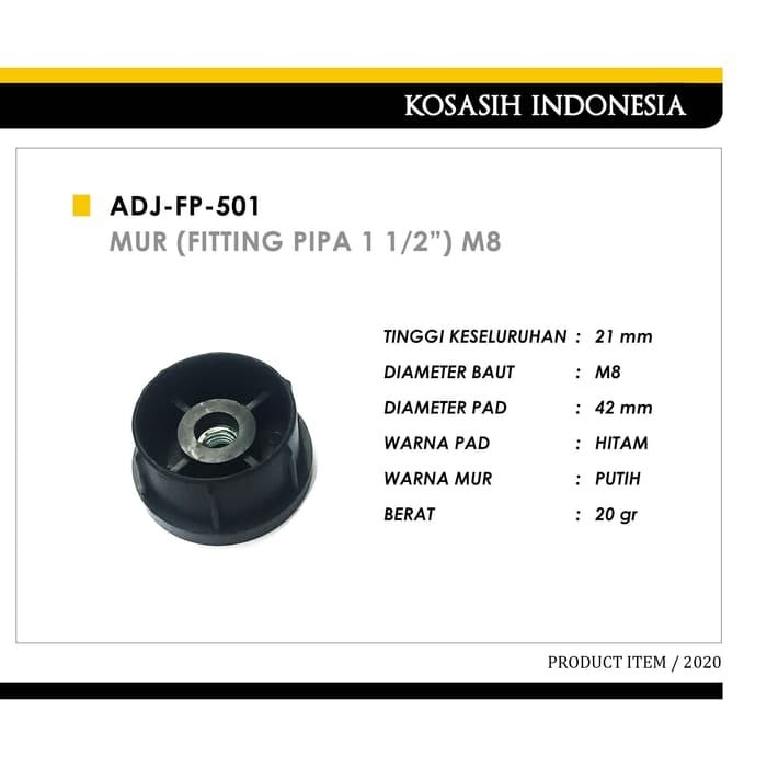 037 KOIN MUR (FITTING PIPA 1 1/2 ") M8
