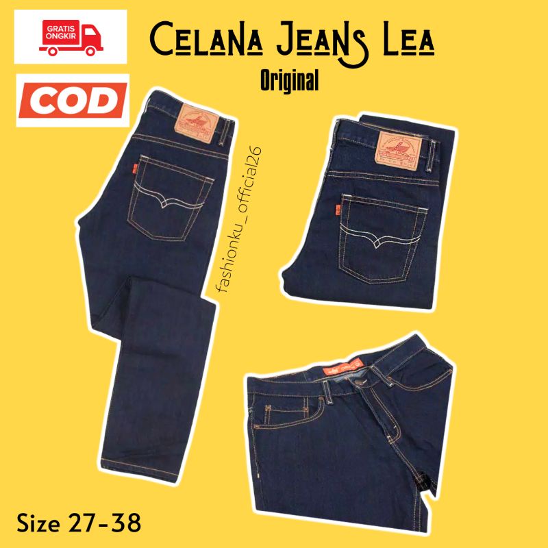 cod LEA JEANS BRANDED GRADE ORY 100% IMPORT QUALITY DARK COLOUR // celana panjang pria distro