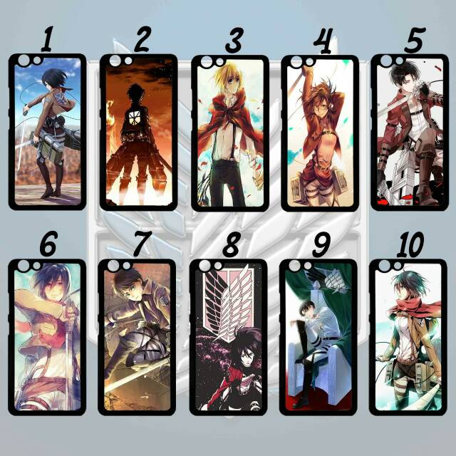 Custom case Anime Attack On Titan a83,a71,a37,f1s,f5,f7,f9,y71,y65,v5,v9,v7,v3,4a,5a,6a,note5a,4x,3s