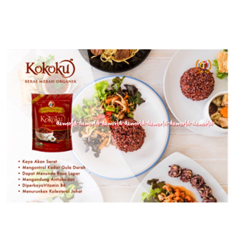 Kokoku Organic Red Rice 2kg Beras Merah kandungan seratnya yang tinggi bebas gula Untuk Diet