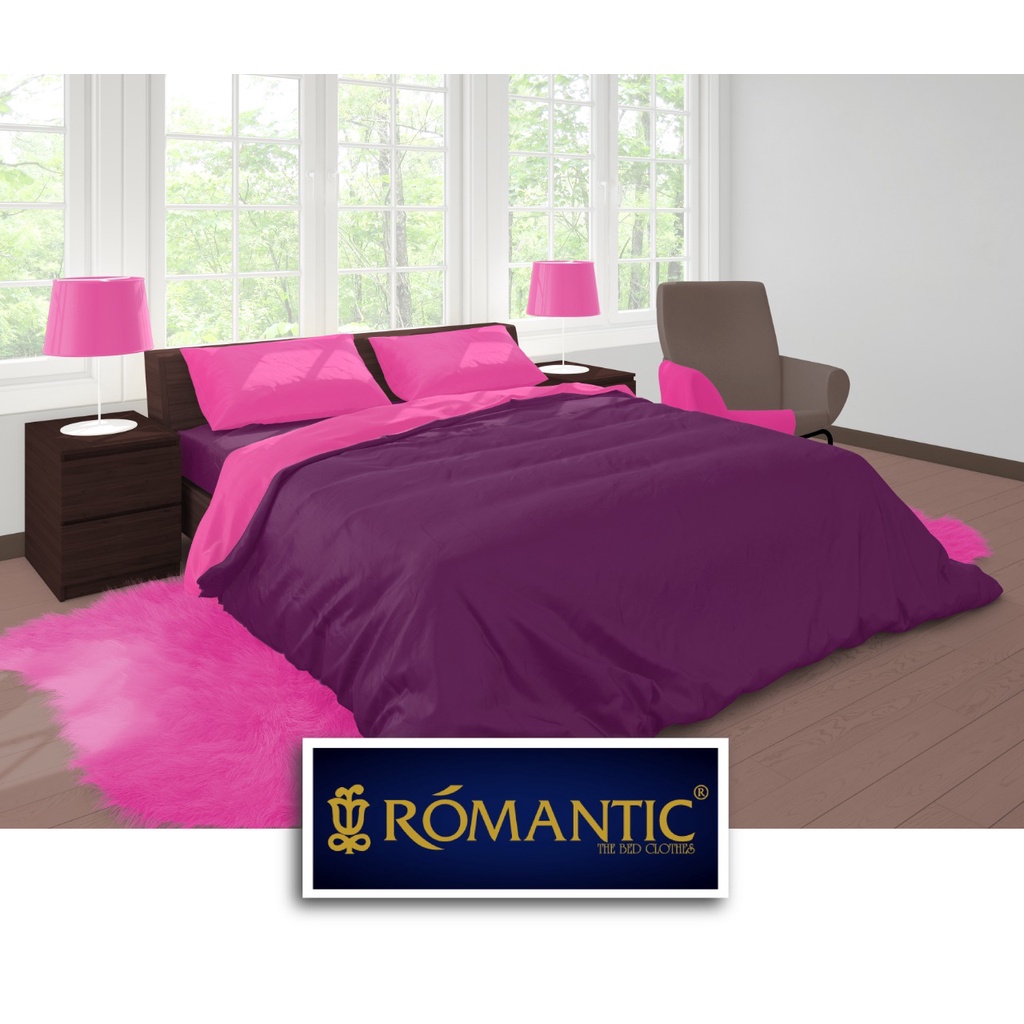 Two Tone Bedcover ROMANTIC Pink x Purple aesthetic Bandung