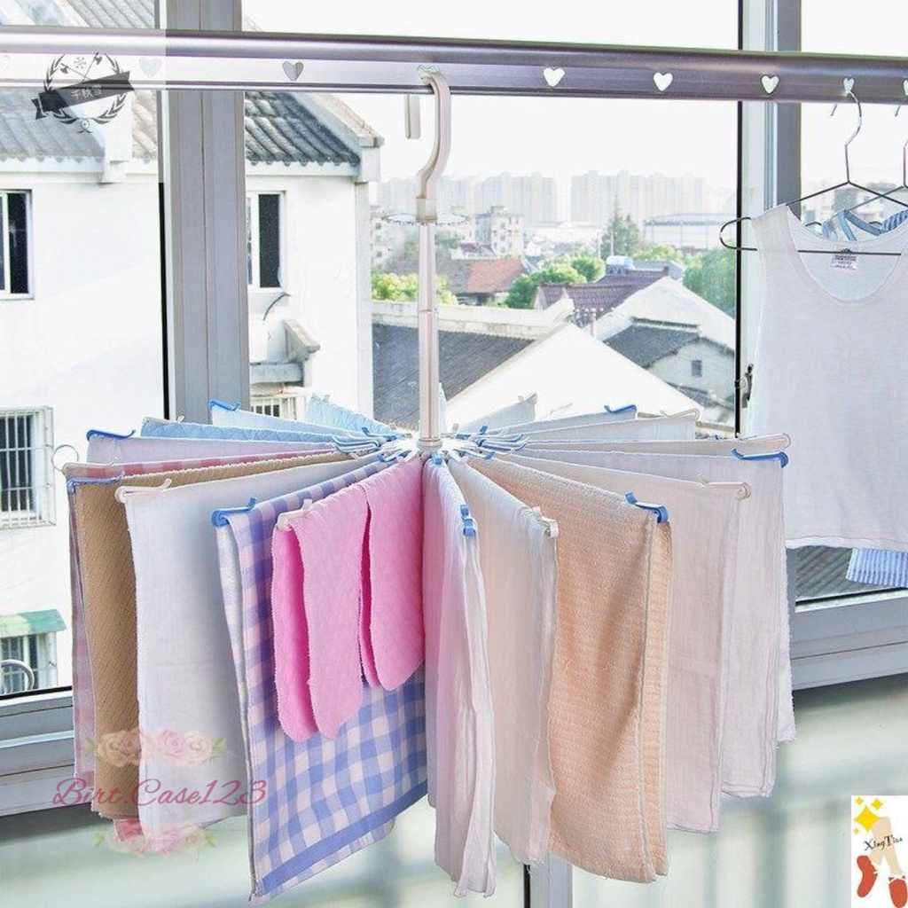 RT88 FOLDING HANGER GANTUNGAN JEMURAN BAJU BAYI PUTAR 360 DERAJAT 20 STICK PENGAIT BC6225