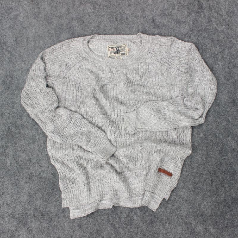 Sweater Rajut Teenie Weenie Grey White Misty Laris Murah