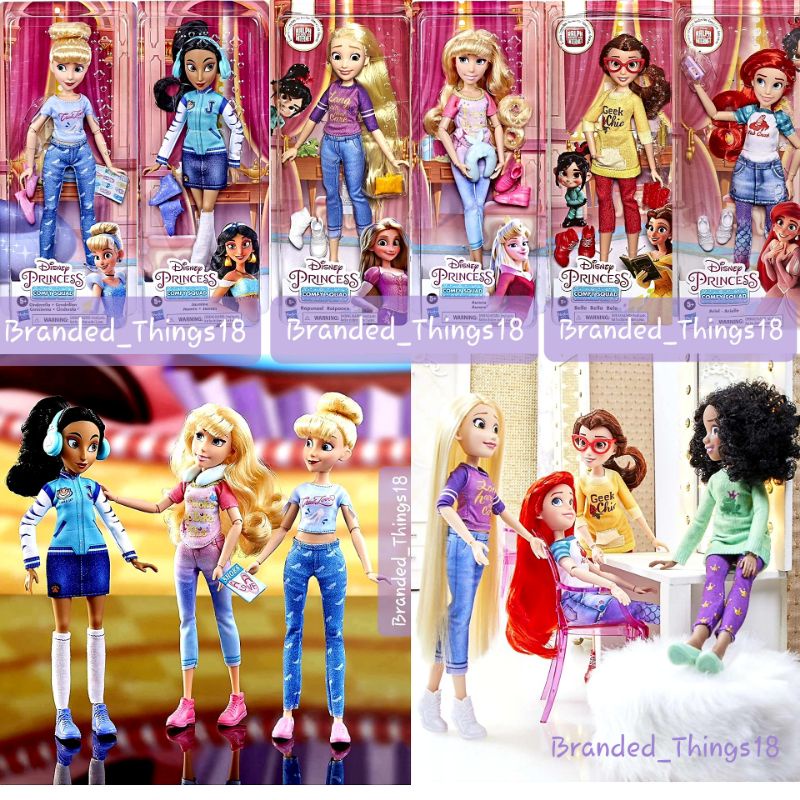 Rapunzel Aurora Belle Cinderella Jasmine Comfy Squad Raplh Disney Princess Boneka Frozen 2 Elsa Anna