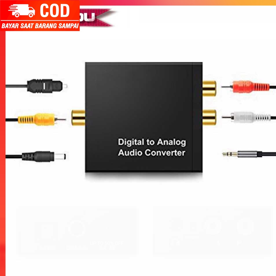 (100% BARANG ORI) GRWIBEOU Konverter Audio Coaxial Toslink ke 3.5mm AUX RCA R/L