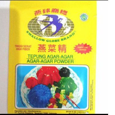 

TEPUNG AGAR AGAR SWALLOW GLOBE BRAND AGAR AGAR POWDER PLAIN 7 GRAM