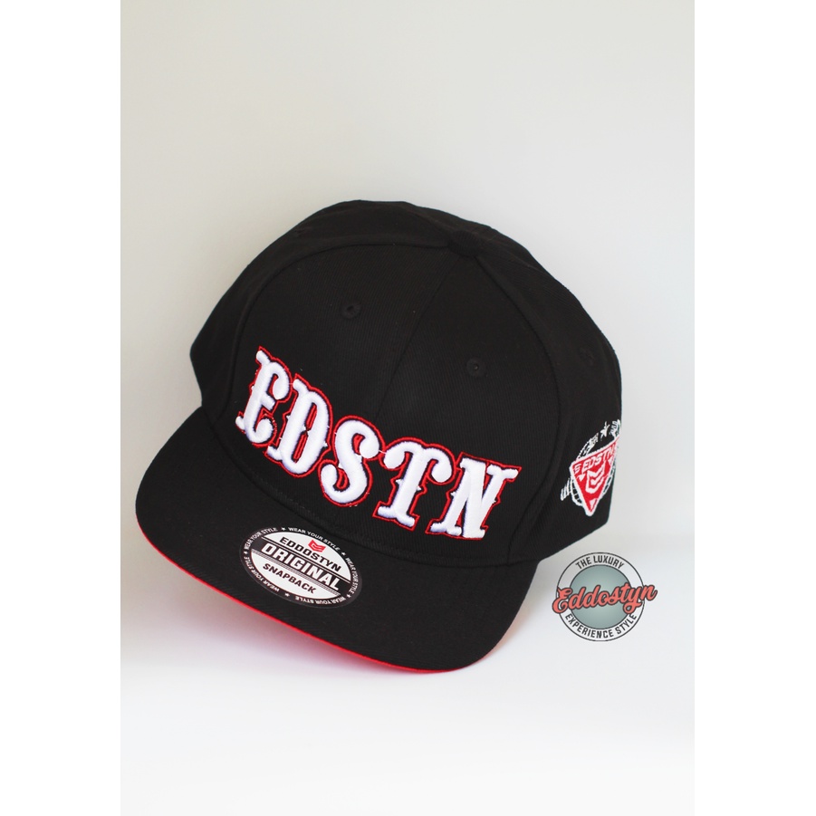 Topi Snapback Original Premium Distro EDSTN Outdor Pria Wanita Dewasa COD/Topi Pria Unisex Full Black Tulang