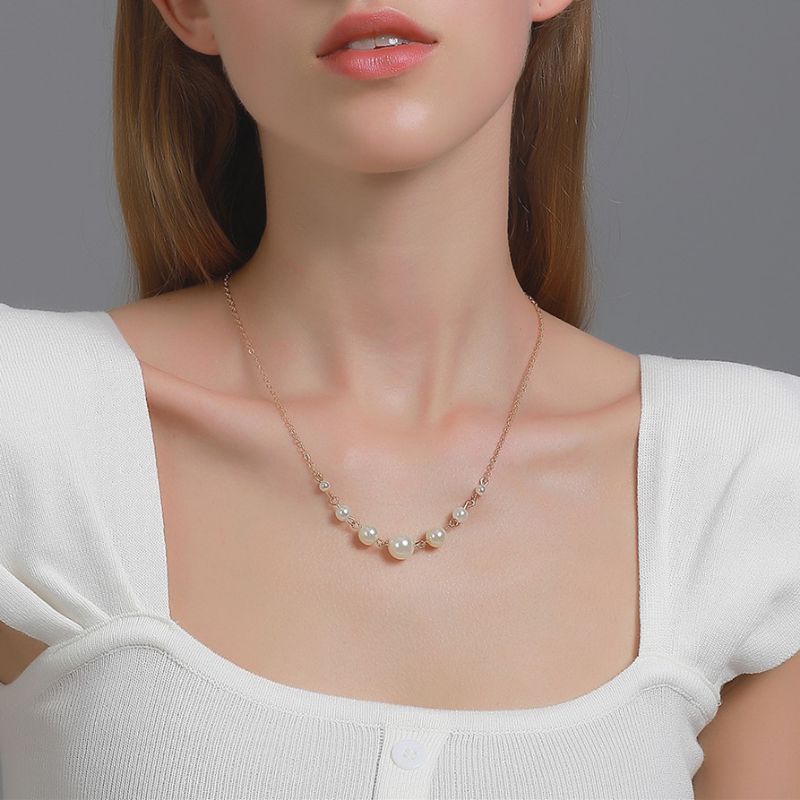 COD Kalung Wanita Korea Mutiara Rantai Elegant Simple Aksesoris Korean Style / Necklace Chain