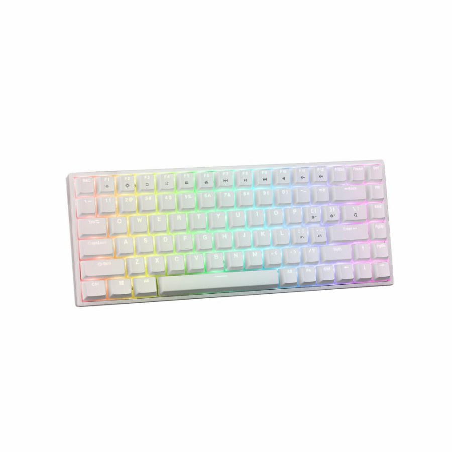 MECA 8X White - Switch Blue Digital Alliance Keyboard Gaming MECA 8X White RGB LED Light 84 Keys with Detachable Cable Type C to USB