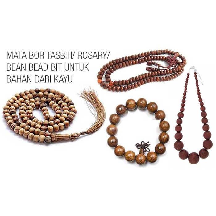 Mata Bor Tasbih / Rosary Kayu Diameter 6/8/10/12mm