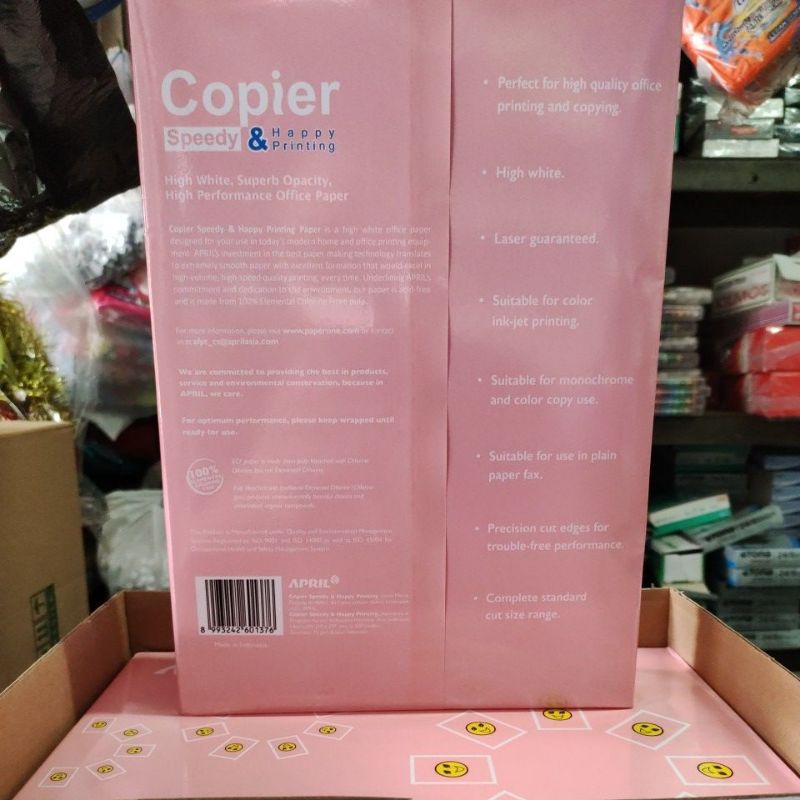 

Kertas A4 75 Gram April Copier Smiley Speedy RB9