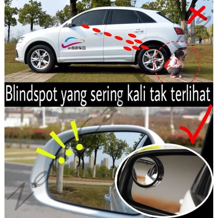 KACA SPION MINI CEMBUNG TAMBAHAN SPION WIDE ANGLE BLINDSPOT MIRROR