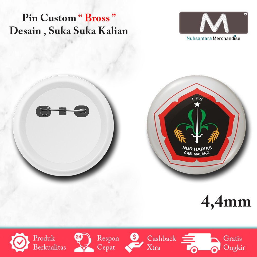 (COD) Cetak Pin Bross Custom 44mm Termurah PIN Bros Souvenir 44mm-4