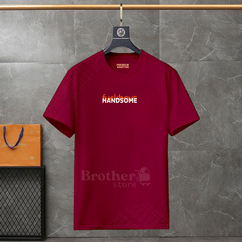 BROTHERSTORE Kaos Distro Pria HANDSOME Text Hitam Premium