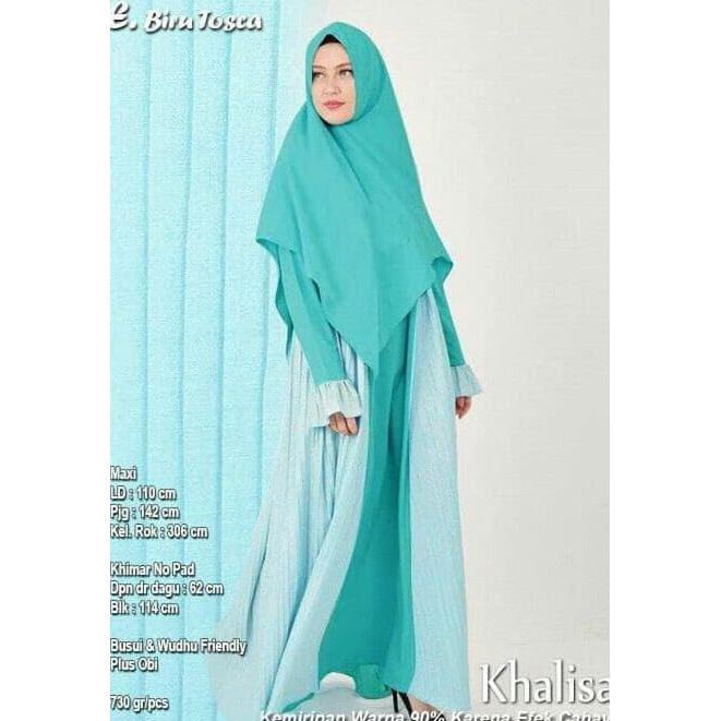 121595 GAMIS SYARI KHALISAA BIRU TOSCA