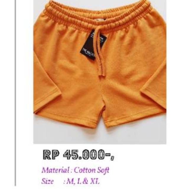 Celana Orange polos Casual Pendek Pria