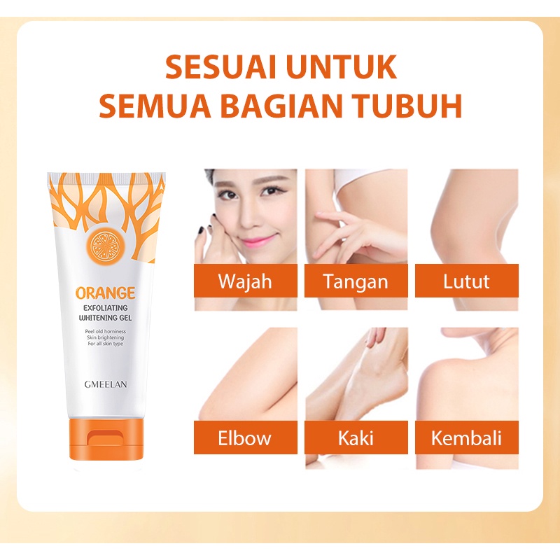 GMEELAN SET Orange Exfoliating Gel Facial Glowing Blackhead Cleaner Body Exfoliating 1Menit