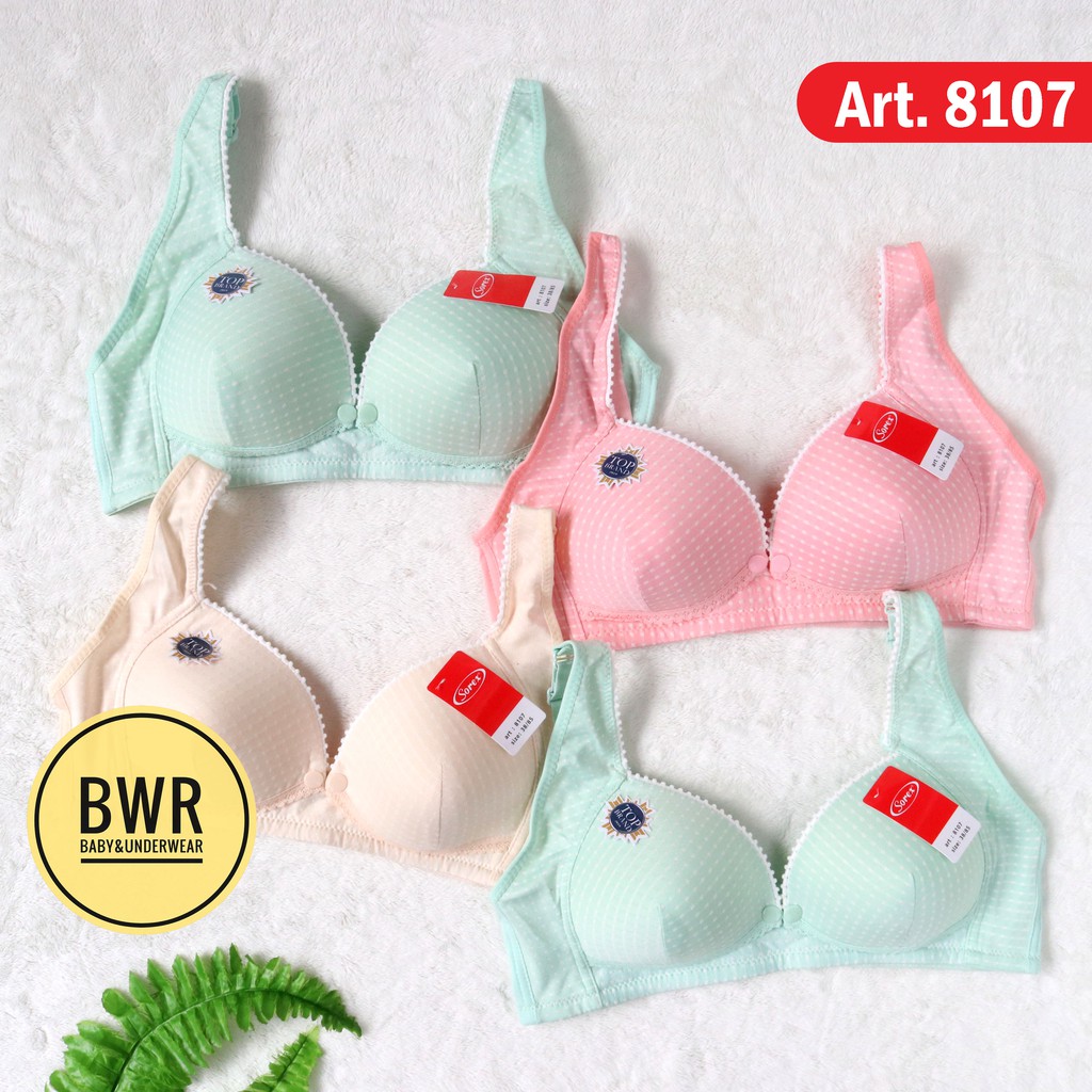 Bra Sorex 8107 Menyusui | Busa Tanpa Kawat Cup B Polkadot Renda Kait 3