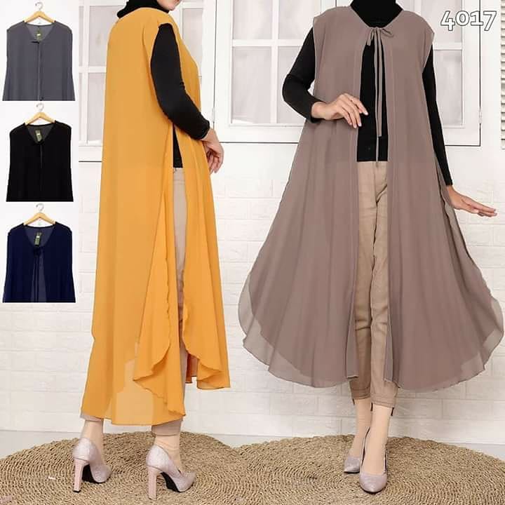 Cardigan Outer Sifon Ceruty Luaran Terkini Big Size