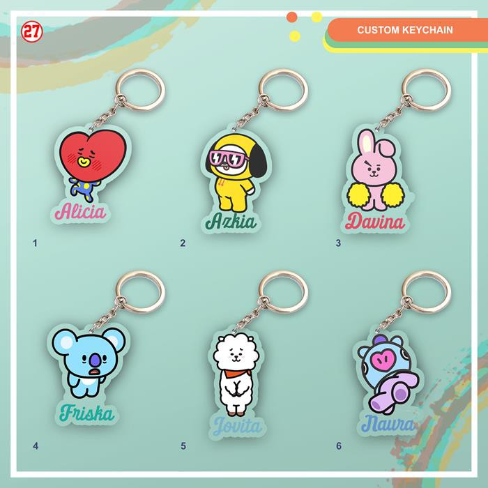 CUSTOM GANTUNGAN KUNCI NAMA  (KEYCHAIN , KEY RING,)