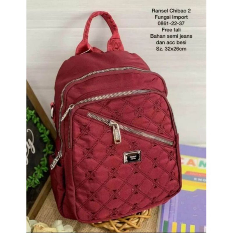 Tas ransel wanita chibao ory import terbaru 0861 kanvas