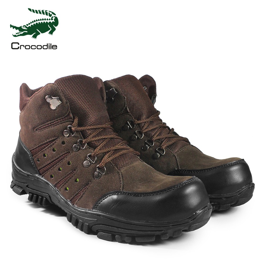 sepatu boots formal crocodile macan brown sepatu tracking haiking naik gunung