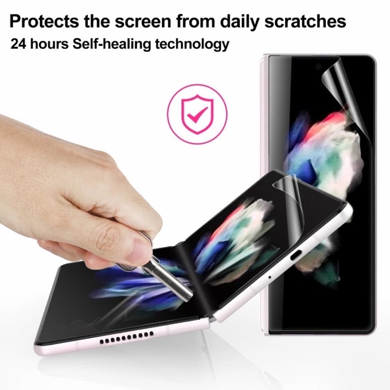 NEW SCREEN PROTECTOR CLEAR  HYDROGEL ,SAMSUNG GALAXY Z FOLD 3 5G, Z FOLD 2, Z FLIP 3 5G,  CASE TRANSPARENT FUZE HYBRID  SAMSUNG GALAXY Z FOLD 3