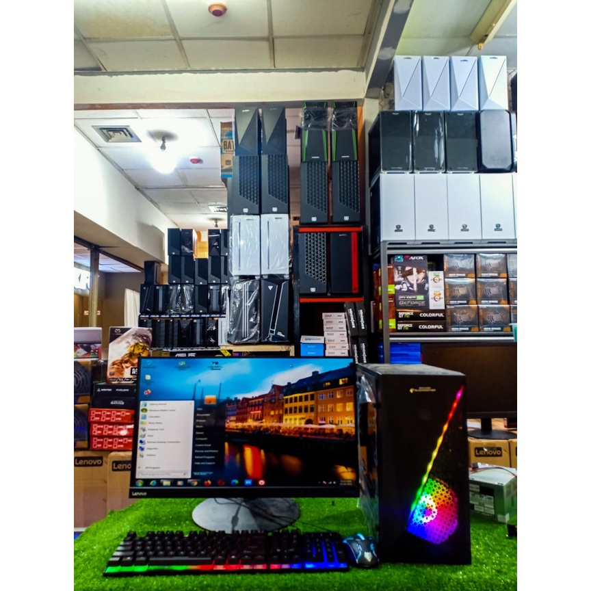 PC GAMING EDITING CORE I5 WITH MONITOR 22 INCH TYPE PANEL IPS SIAP PAKAI