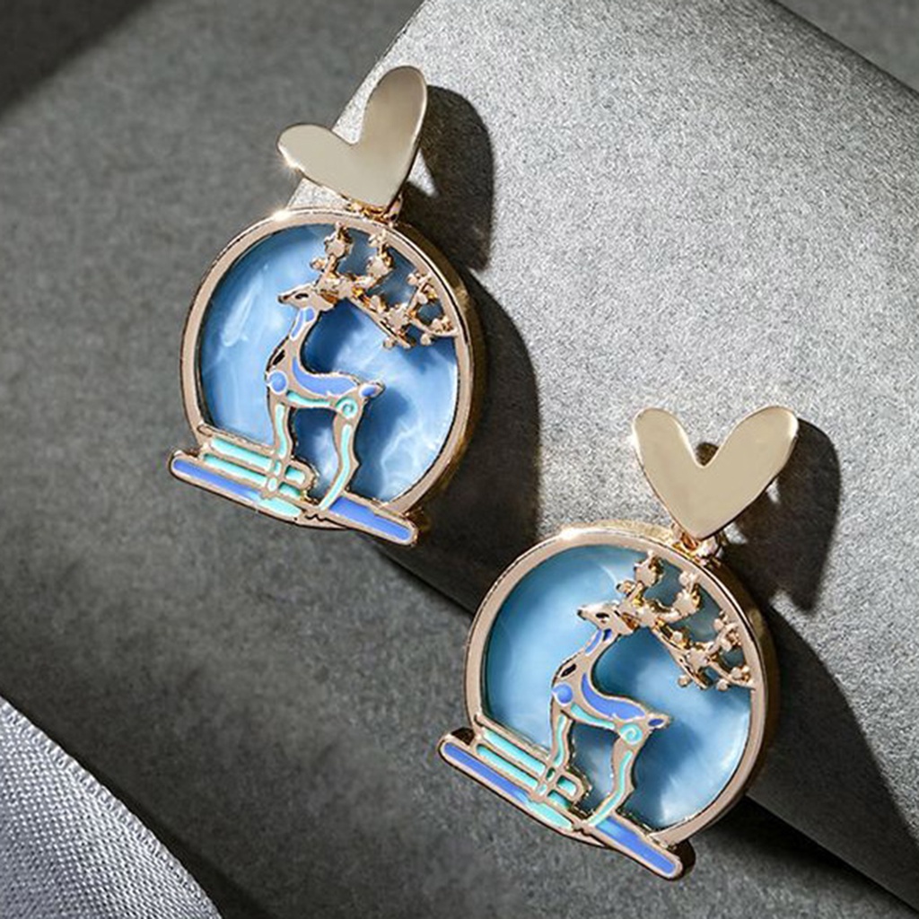 Hu Hu Hu Hu Hu Alat Bantu Pasang Kacamata♡ 1 Pasang Anting Kait Bahan Metal Motif Ikan Gaya China Untuk Wanita