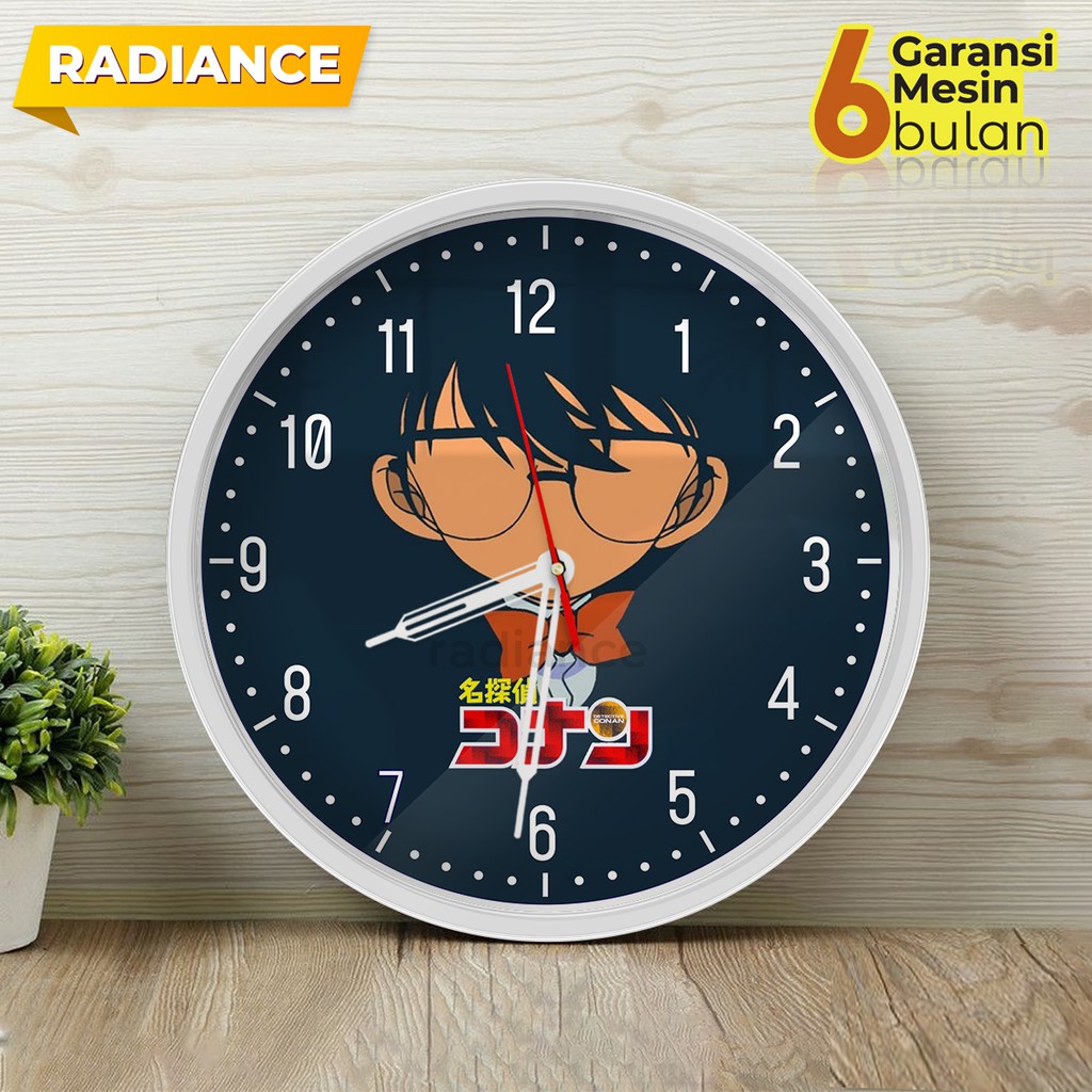 Jam dinding kartun detective conan minimalis 32cm ada kaca pengiriman aman bisa custom